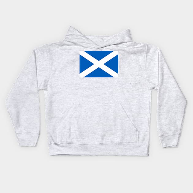 Scotland National Flag St Andrew's Cross Blue & White Saltire Kids Hoodie by Culture-Factory